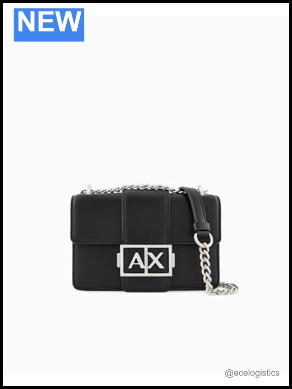 Armani Exchange Jodie Crossbody Bag Polyester Chain Strap Satchel